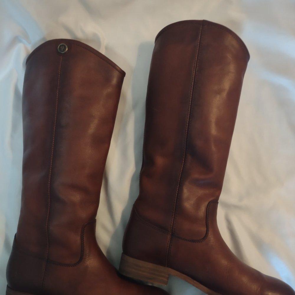 FRYE BOOTS W 7.5M Cognac - Picture 2 of 10